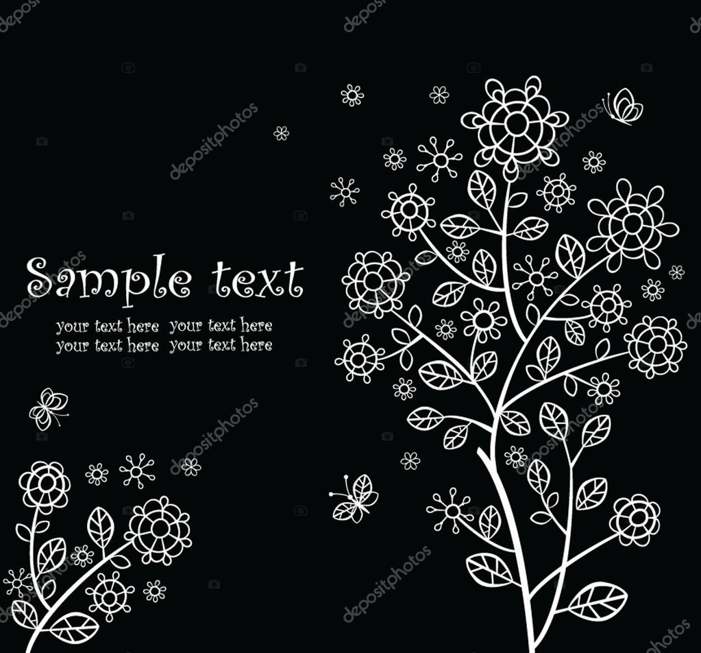 Beautiful greeting card (black and white) Stock Vector Image by