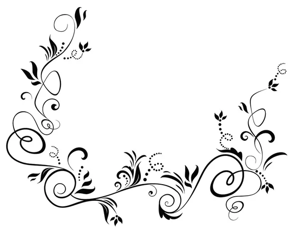 Floral black border — Stock Vector