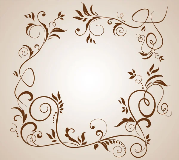 Floral brown border — Stock Vector