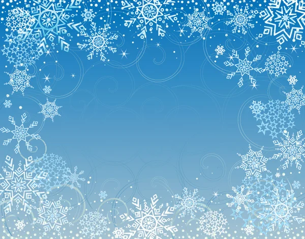 Tarjeta azul invierno — Vector de stock