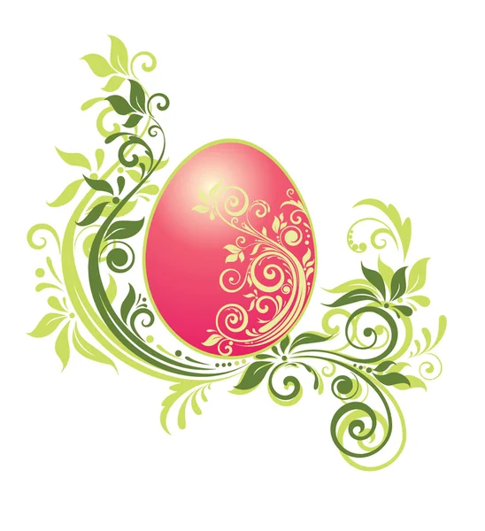 Easter floral egg — Stock Vector