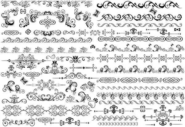 Borde decorativo y elementos de diseño — Archivo Imágenes Vectoriales