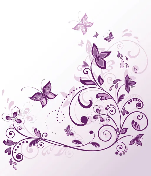 Floral violet border — Stock Vector