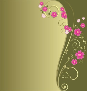 Vintage floral green background