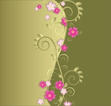 Vintage floral green background
