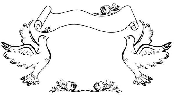 Vintage frame with dove