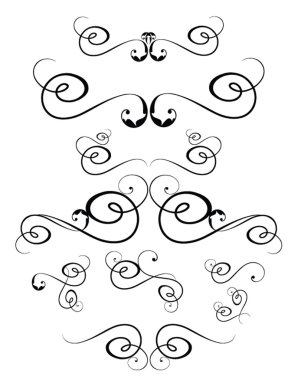 Vintage siyah elemanları