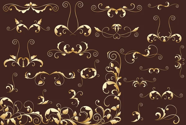 Gold floral background — Stock Vector