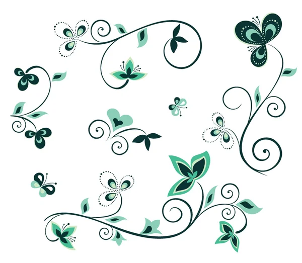 Elementos de diseño floral — Vector de stock