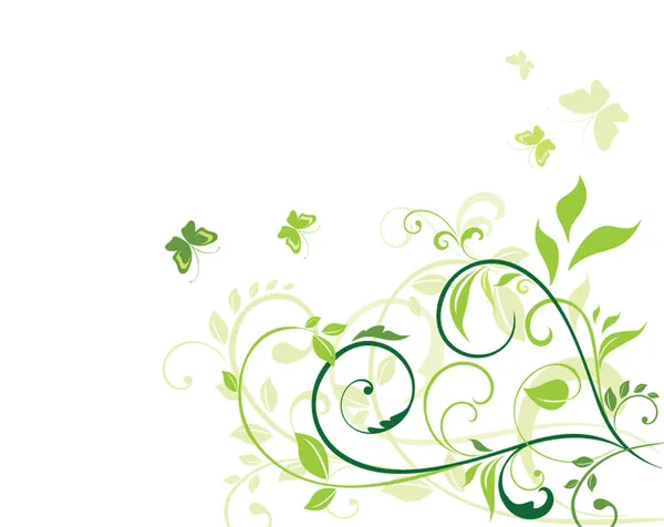 Groene floral kaart — Stockvector