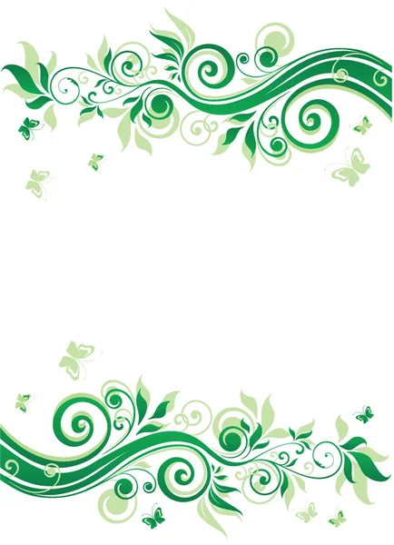 Groene floral banner — Stockvector