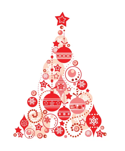 Red christmas tree — Stock Vector