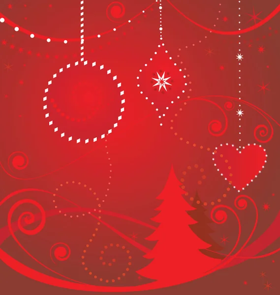 Χριστουγεννιάτικη κόκκινη κάρτα — Διανυσματικό Αρχείο