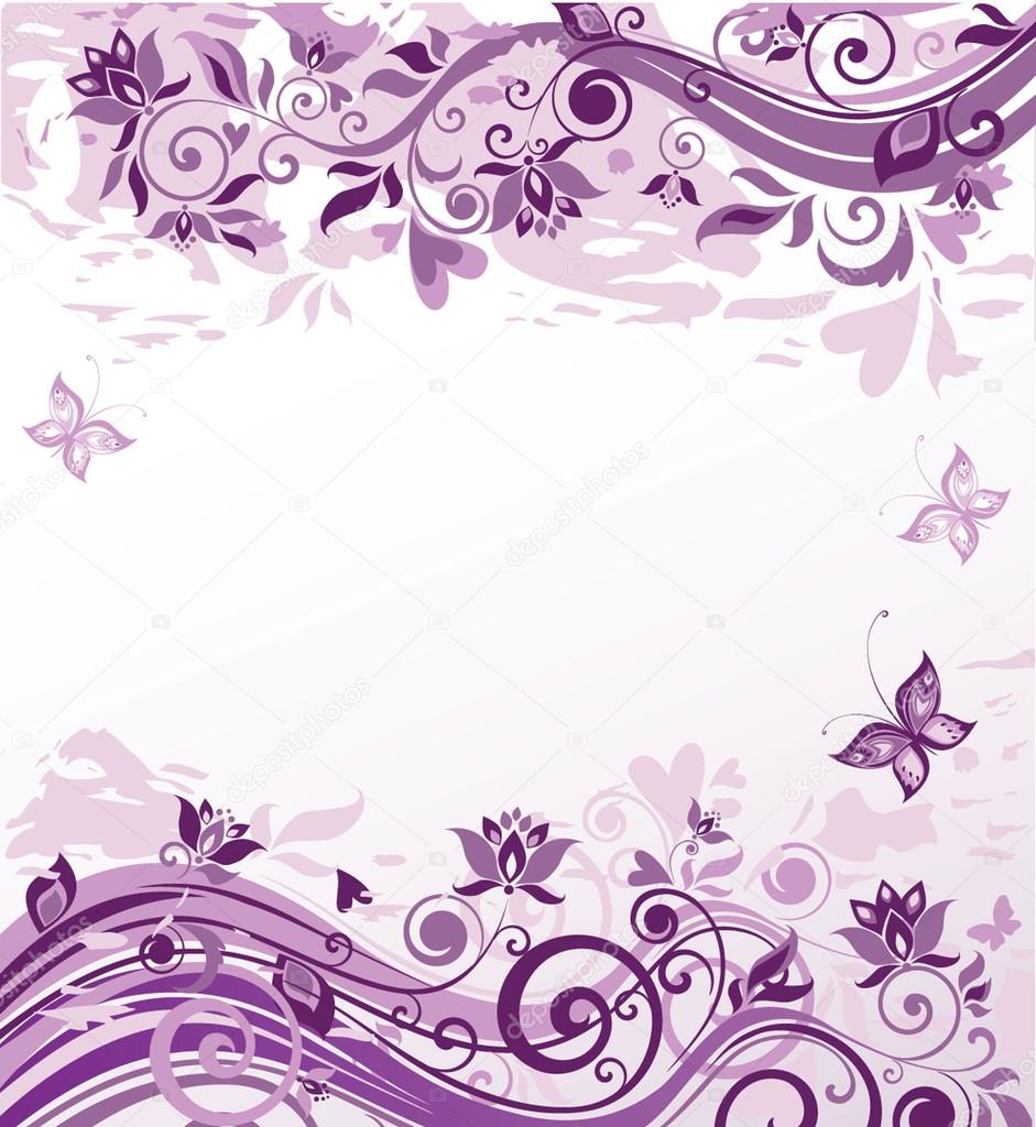 Vintage violet floral background