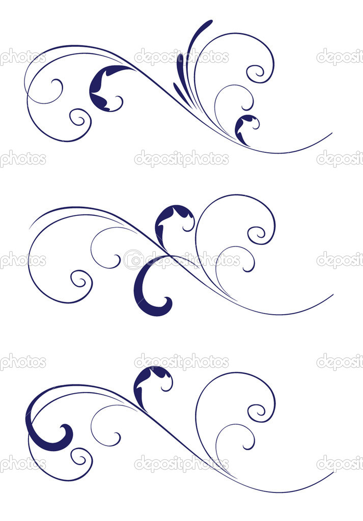 Wedding floral stencils Stock Vector by ©antonovaolena 21049995