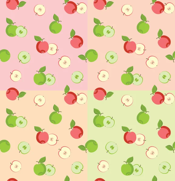Elmalarla kusursuz desen — Stok Vektör