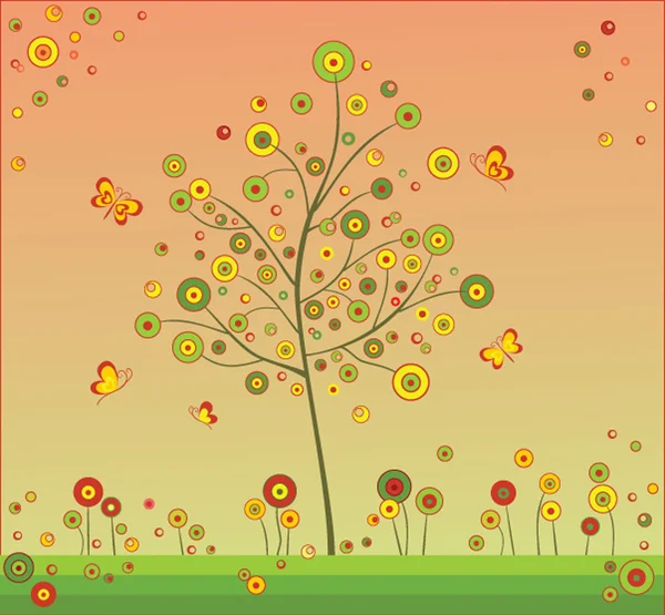 Árbol de primavera — Vector de stock