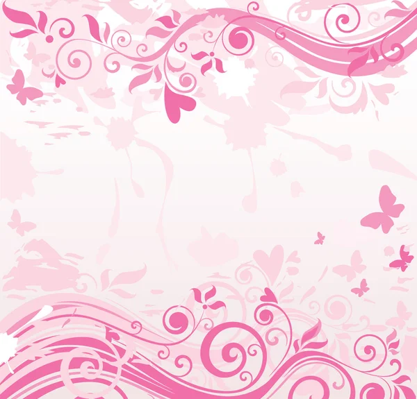 Pink floral banner — Stock Vector