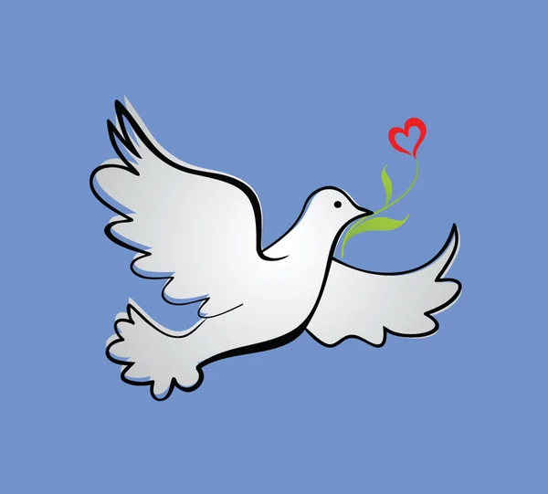 튤립과 평화의 비둘기 — 스톡 벡터