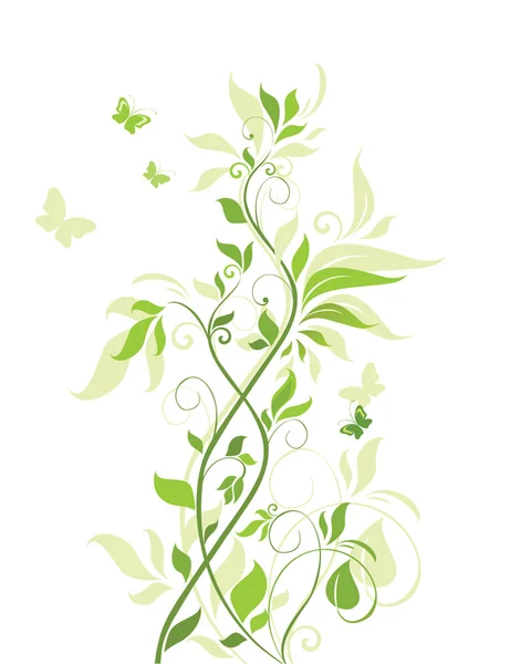 Frontera floral verde — Vector de stock