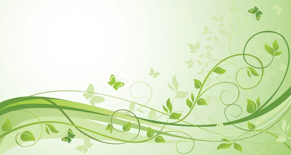 Green floral card — Stock Vector