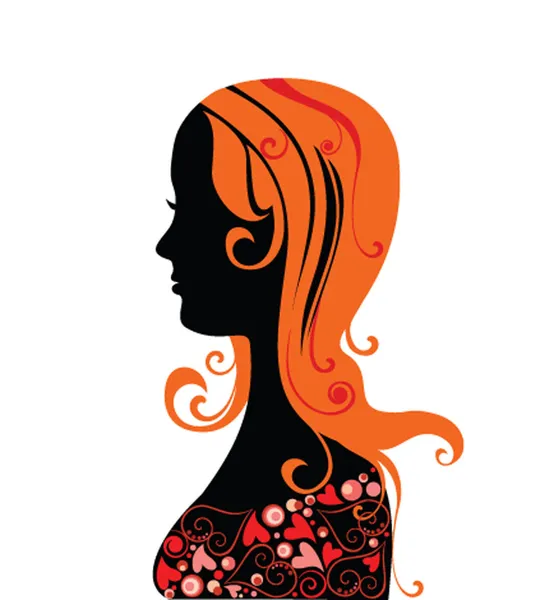 Redhead woman profile — Stock Vector