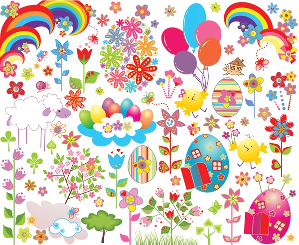 Easter object set — Stock Vector