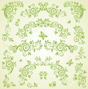Green floral header