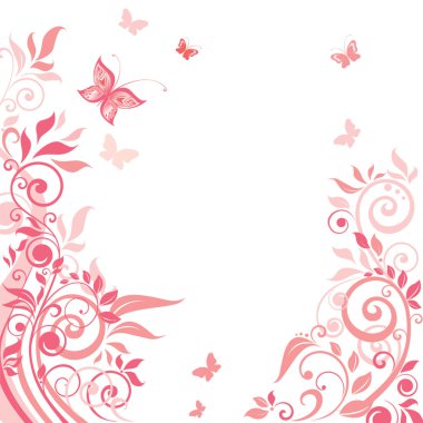 Pembe çiçek tebrik kartı