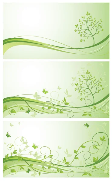 Bannière vert printemps — Image vectorielle