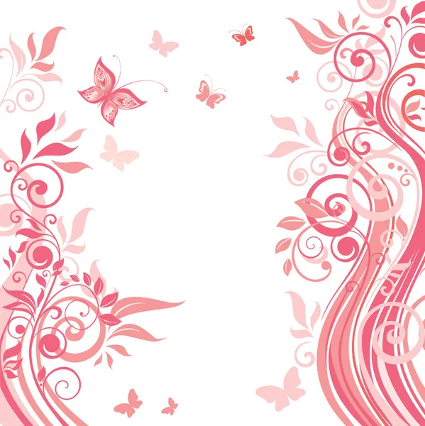 Pink floral card — Stock Vector