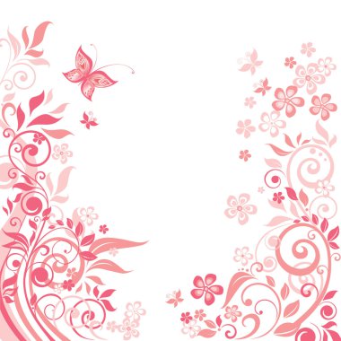 Pembe çiçek tebrik kartı