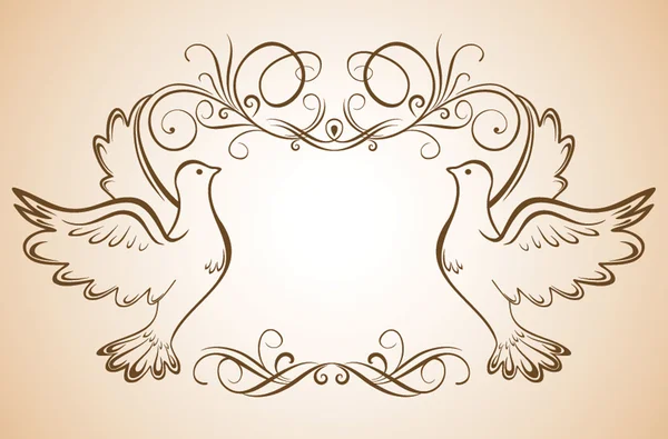 Frame with doves — Stock Vector