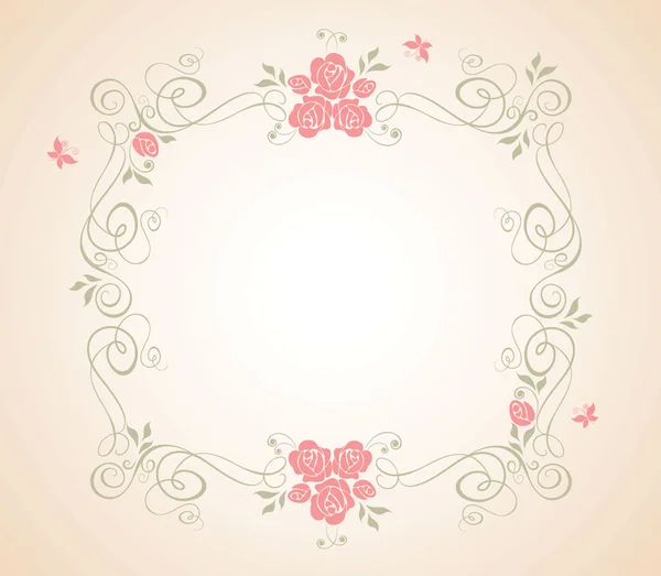 Wedding frame with rose — Stock Vector