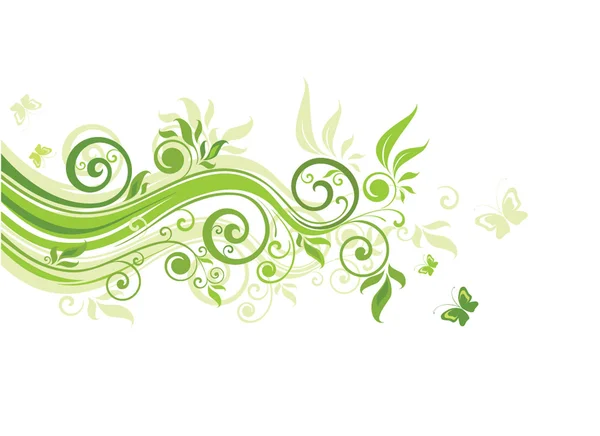 Floral green border — Stock Vector