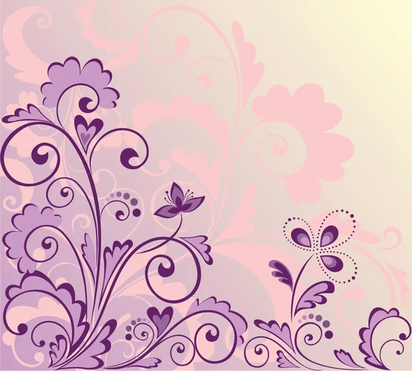 Fondo violeta floral — Vector de stock