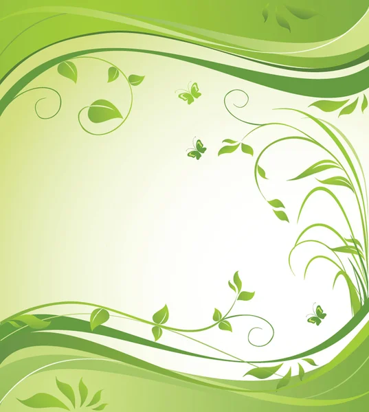 Banner de primavera verde — Vector de stock