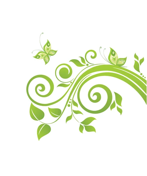 Green floral design — Stock Vector