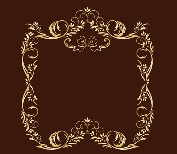 Decorative gold frame. Gold collection. — Stock Vector