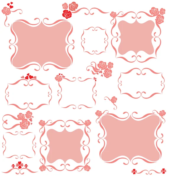 Dekorativní rámeček růžový — Stockový vektor