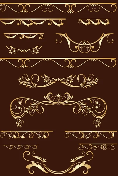 Decorative element for design. Gold collection. — Stock Vector