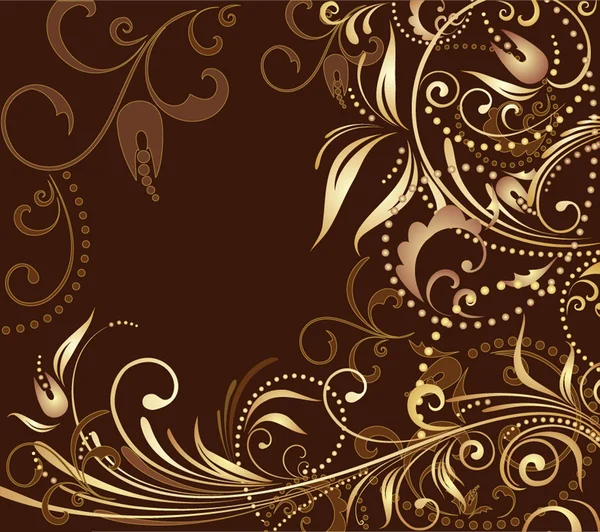 Floral achtergrond. Gouden collectie. — Stockvector