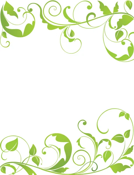 Bordure florale verte — Image vectorielle