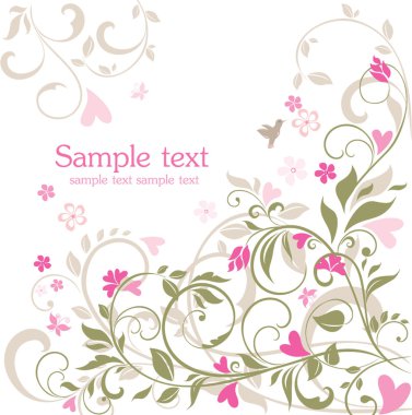 çiçek retro kartı