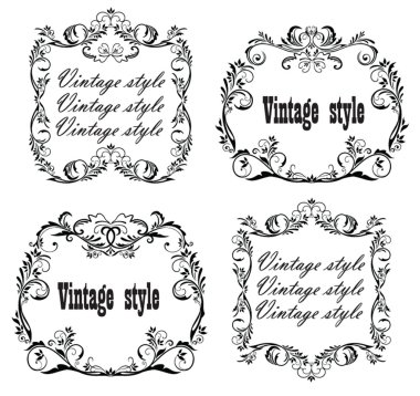 Retro floral çerçeveler