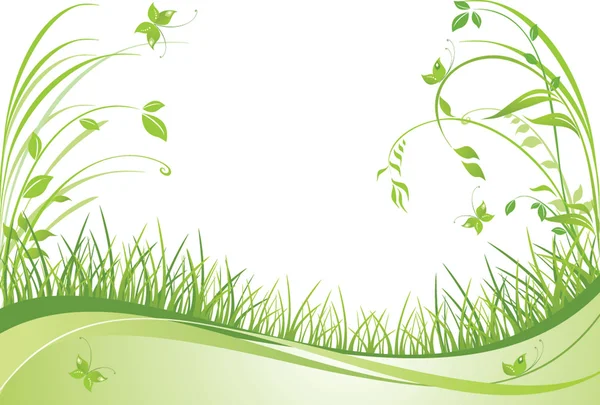 Fondo floral verde — Vector de stock