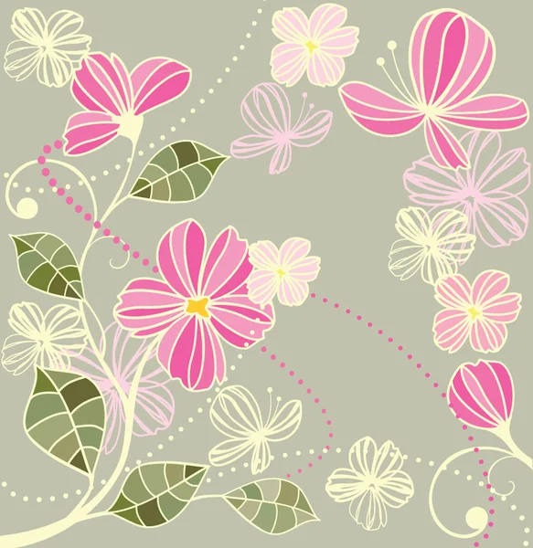 Beautiful floral retro card — Stock Vector