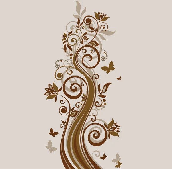 Floral vintage brown background — Stock Vector