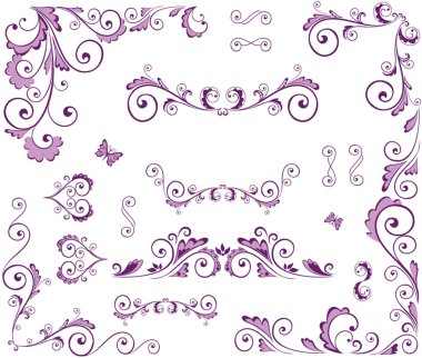 Güzellik çiçek öğeleri kümesi