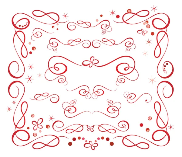 Set of red holiday ribbon — Stock Vector